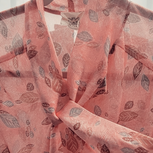Vintage 70s Sheer Top Blouse NIKKI Leaves - Picture 2 of 3